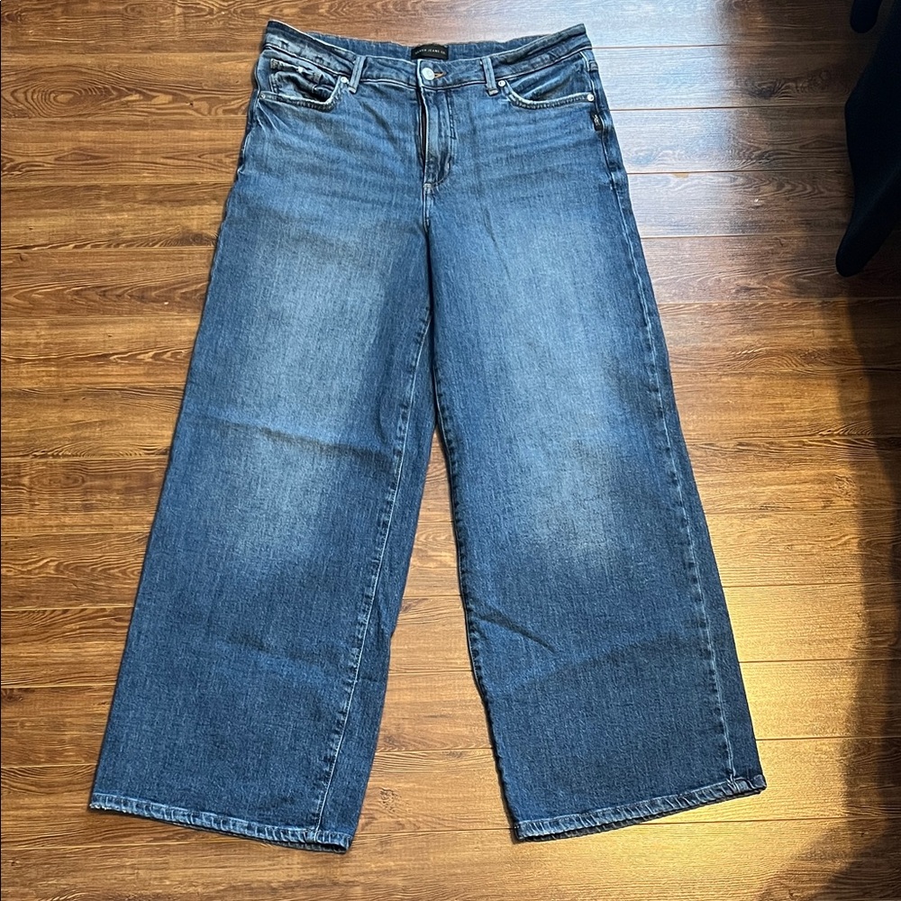 Silver Wide-Leg Blue Jeans